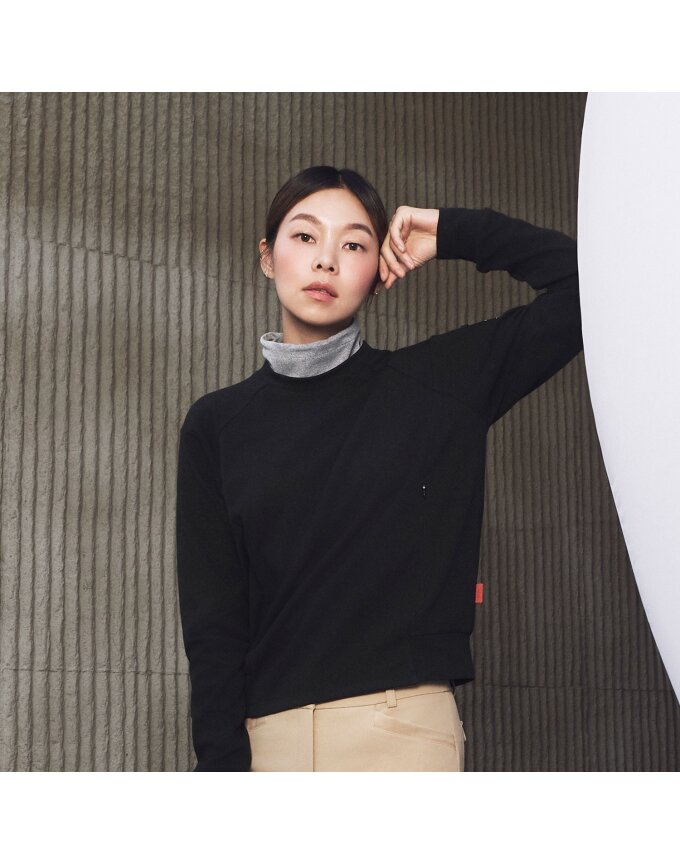 [JDX]여성 에리 레이어드형 블루종 티셔츠(X1TLV7403BK)