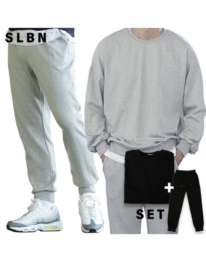 SLBN 남녀공용 트레이닝 맨투맨+조거 셋업 Model No_SB026