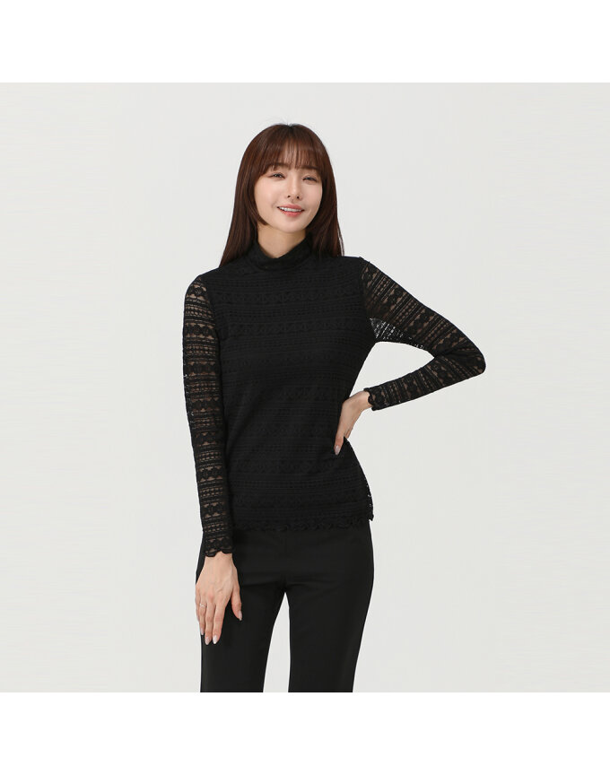 레이스 목크넥 티셔츠_1K25482