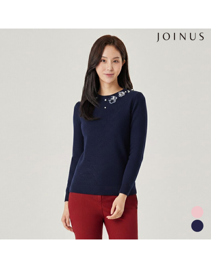 플라워 진주 포인트 니트_JAAW1-CSL230