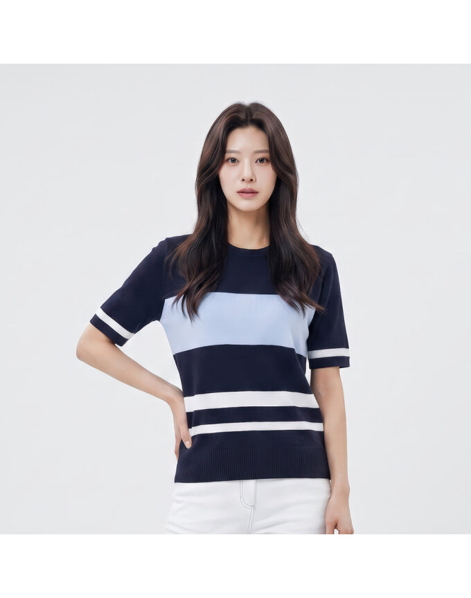 컬러 블로킹 풀오버 니트_1I63301