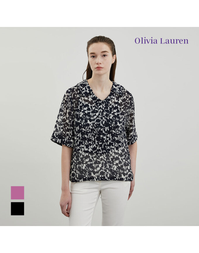 [OLIVIA LAUREN] 프린트 스트링 블라우스_VOCNS4M4311