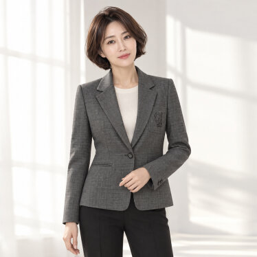 체크 블레이저 여성 원버튼 자켓 CLDFJK103