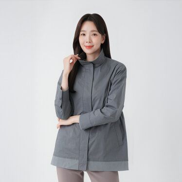 배색 사파리 힙기장 점퍼_MI61301
