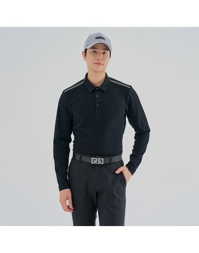 남성 패턴 자가드 조직 카라 티셔츠 RMTYM4102-199