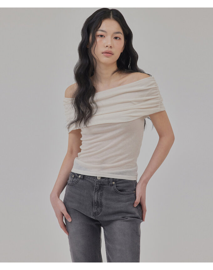 WOOL TENCIL OFF-SHOULDER TOP_T516TP101