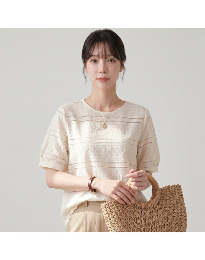 KARRA 캔디펀칭블라우스_A4M0446