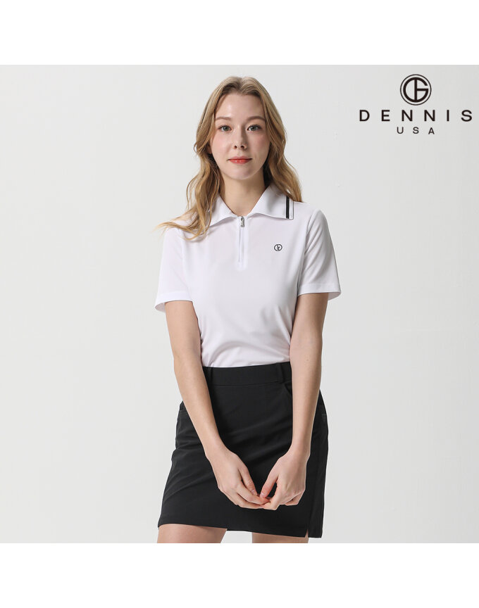 [DENNIS] 여성 스윙 라인 하프 집업 반팔카라티_NAQMLTS082