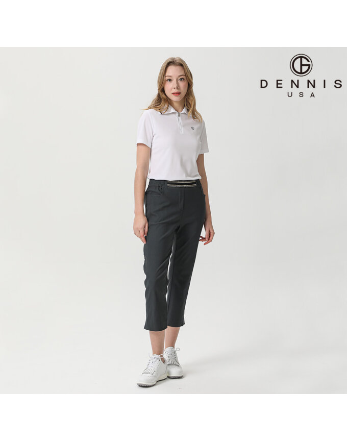 [DENNIS] 여성 자가드 울밴드 그린 8부 팬츠_FAQMLPT691