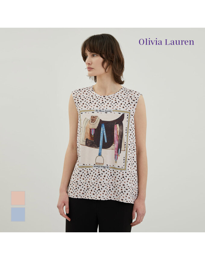 [OLIVIA LAUREN] 호피 프린트 민소매_VOCAN4M4441