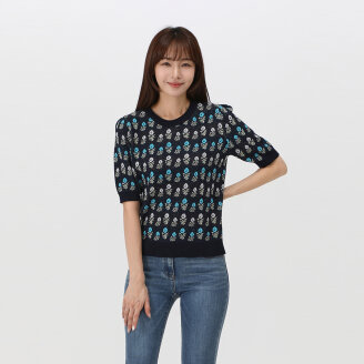 플라워 패던 자카드 니트_1K23301