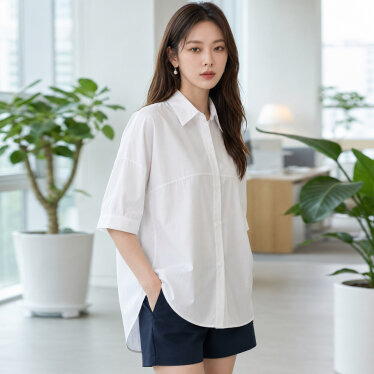 [예쎄] 절개라인 반팔 블라우스(S5MBL048A)