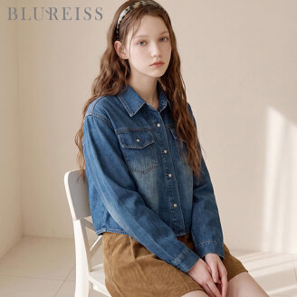 셔츠카라 크롭 데님 블라우스_BI6F1BL5261