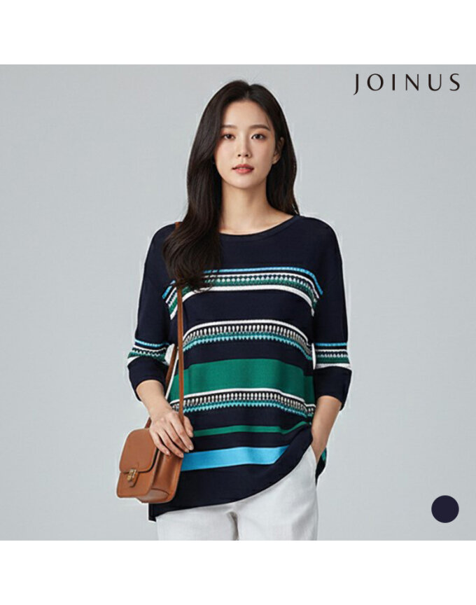 패턴 포인트 반팔 니트_JAAU4-CSL020