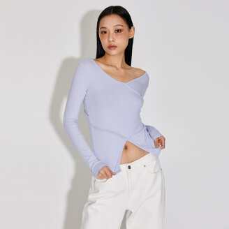 UP & DOWN V-BINDING LONG SLEEVE TOP_T316TP102