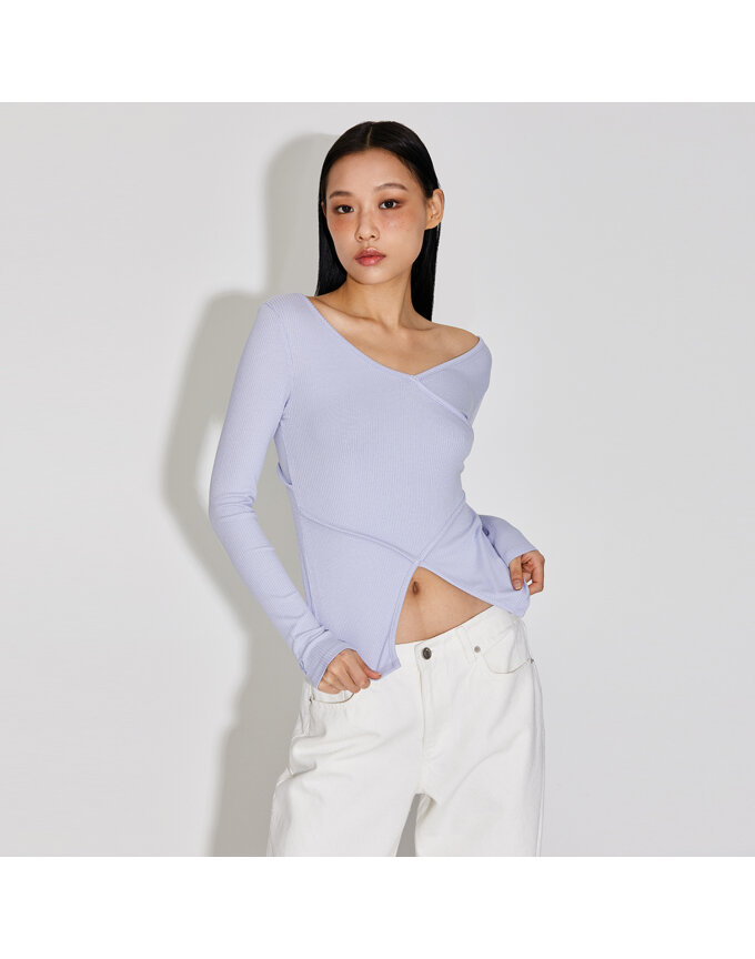 UP & DOWN V-BINDING LONG SLEEVE TOP_T316TP102