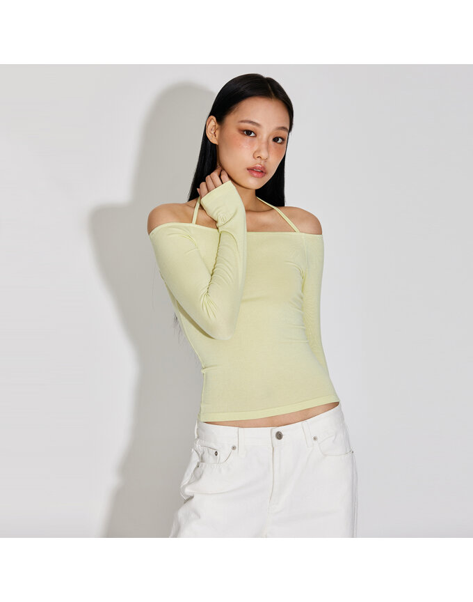 LIGHT WEIGHT OFF SHOULDER HALTER TOP_T316TP118