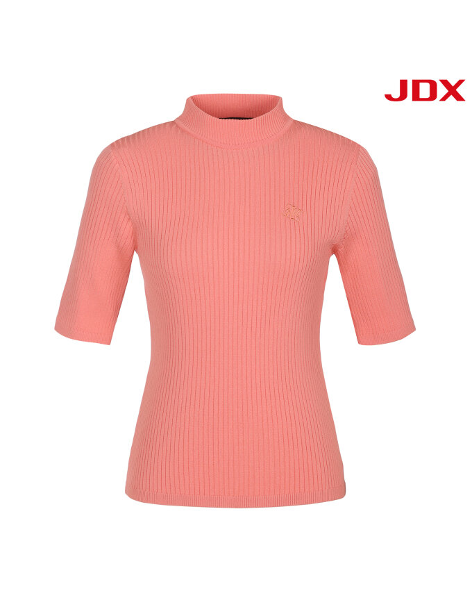 [JDX]여성 골조직 심플 5부 하이넥 풀오버(X2SPV7341CO)