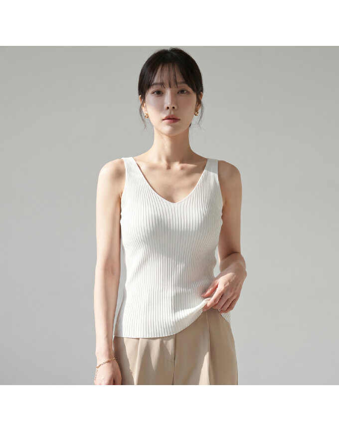 KARRA 더블골지브이넥나시니트_A4M0426