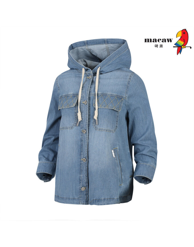(여성)데님워싱후드넥셔츠 MPW2WS53