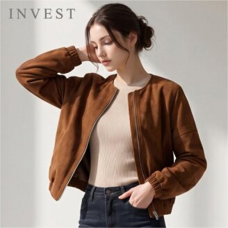 내추럴 핏 스웨이드 집업 점퍼_INI6F1JP1021
