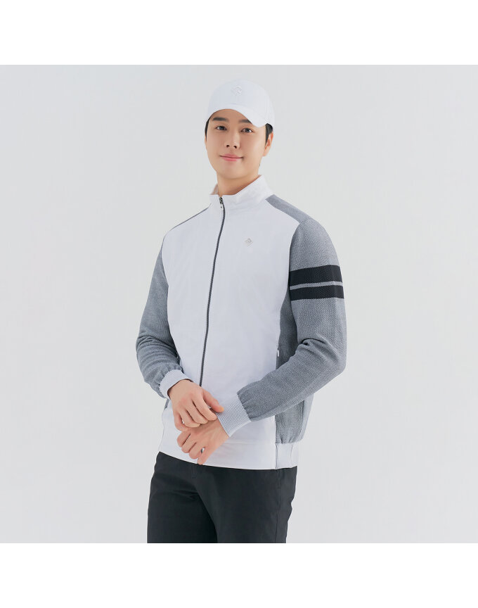 남성 우븐 믹스 집업 니트 가디건 RMSCN1201-101