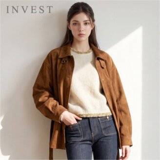 트렌디 하이 넥 스웨이드 자켓_INI6F1JK1341