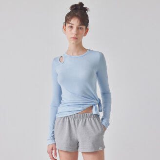 SHOULDER CUT-OUT LONG SLEEVE TOP_T416TP121