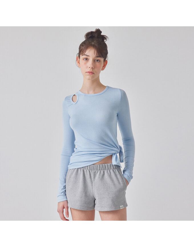 SHOULDER CUT-OUT LONG SLEEVE TOP_T416TP121