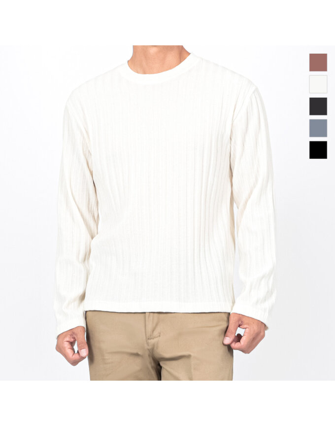 남녀공용 라운드넥 왕골 스판 니트 티셔츠 Model No_OC191
