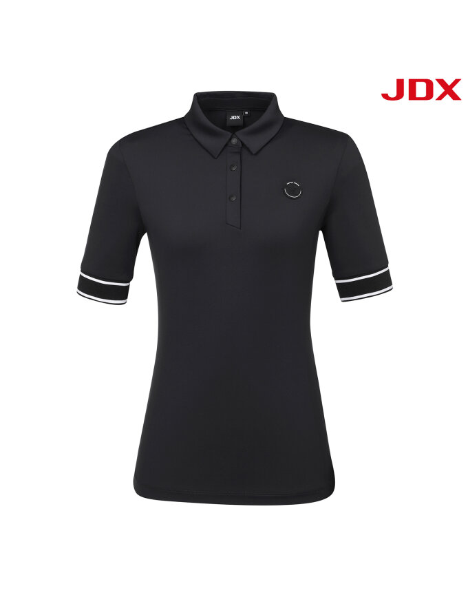 [JDX]여성 소매 요꼬배색 반팔 티셔츠(X1TSV7501BK)