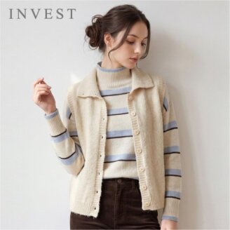 소프트 오픈 카라 부클 울 조끼_INI6W1VT4801
