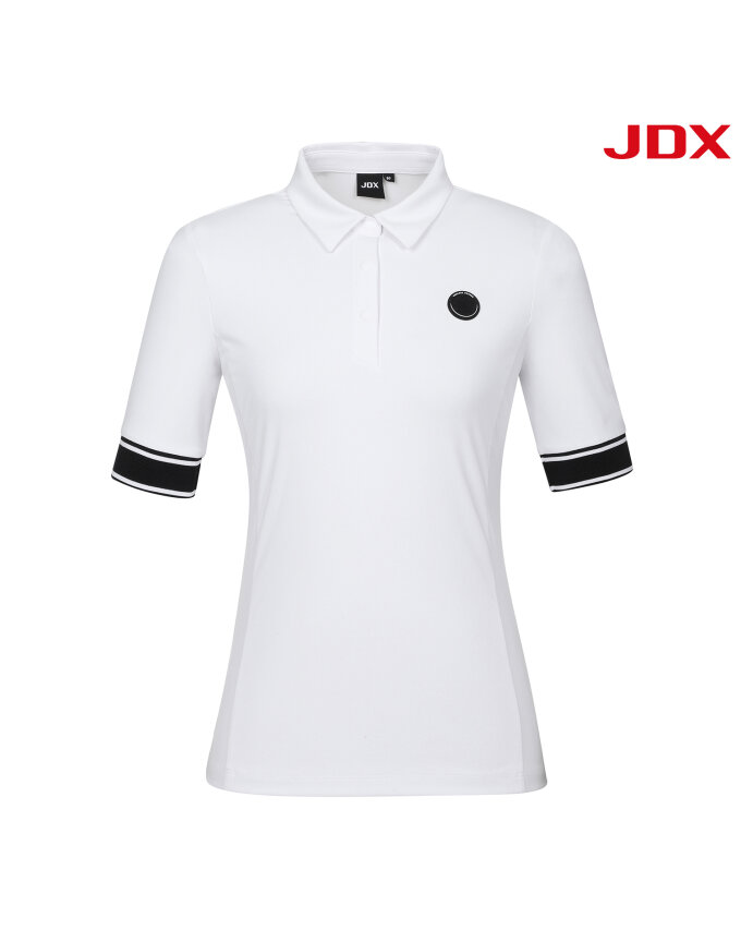 [JDX]여성 소매 요꼬배색 반팔 티셔츠(X1TSV7501WH)