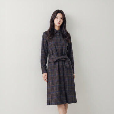 빅체크 아우터형 원피스_1J62802