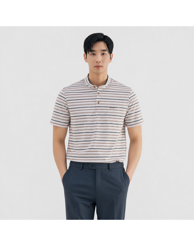 [올포유] 남성 잔스트라이프 반팔 티셔츠 AGTHN3241-509