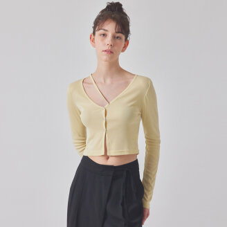 DIAGONAL STRAP SNAP CARDIGAN_T416OT803