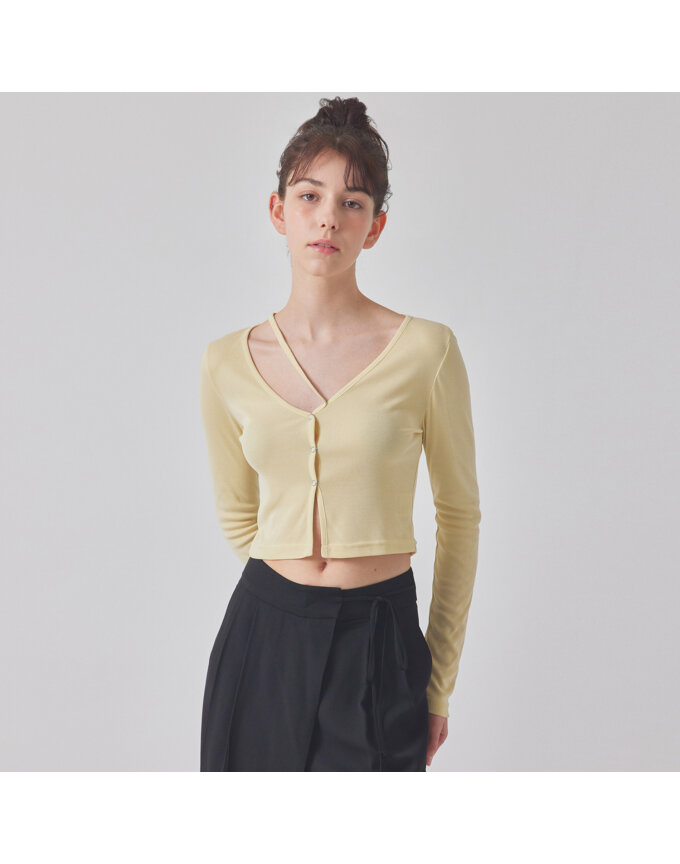 DIAGONAL STRAP SNAP CARDIGAN_T416OT803