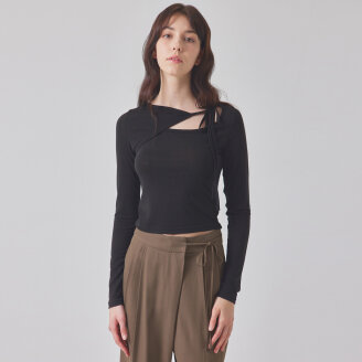 UNBALANCED TIE STRAP TOP_T416TP134