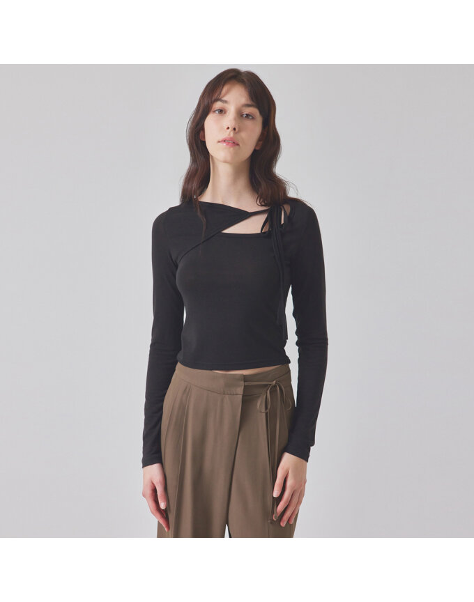 UNBALANCED TIE STRAP TOP_T416TP134
