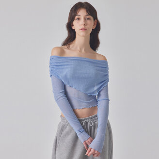 SEE-THROUGH OFF-SHOULDER TOP_T416TP139