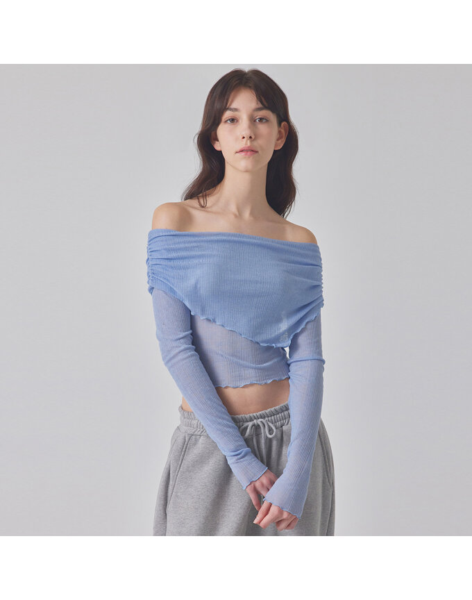SEE-THROUGH OFF-SHOULDER TOP_T416TP139