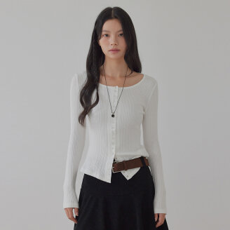 EYELET SNAP BUTTON CARDIGAN_T426OT800