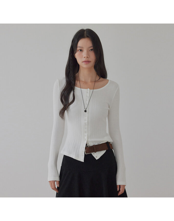 EYELET SNAP BUTTON CARDIGAN_T426OT800