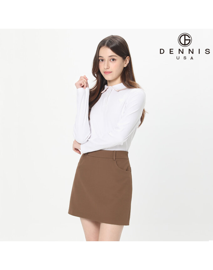 [DENNIS] 여성 소프트웜 피치기모 베이직 긴팔 카라티_NAQFLTS058