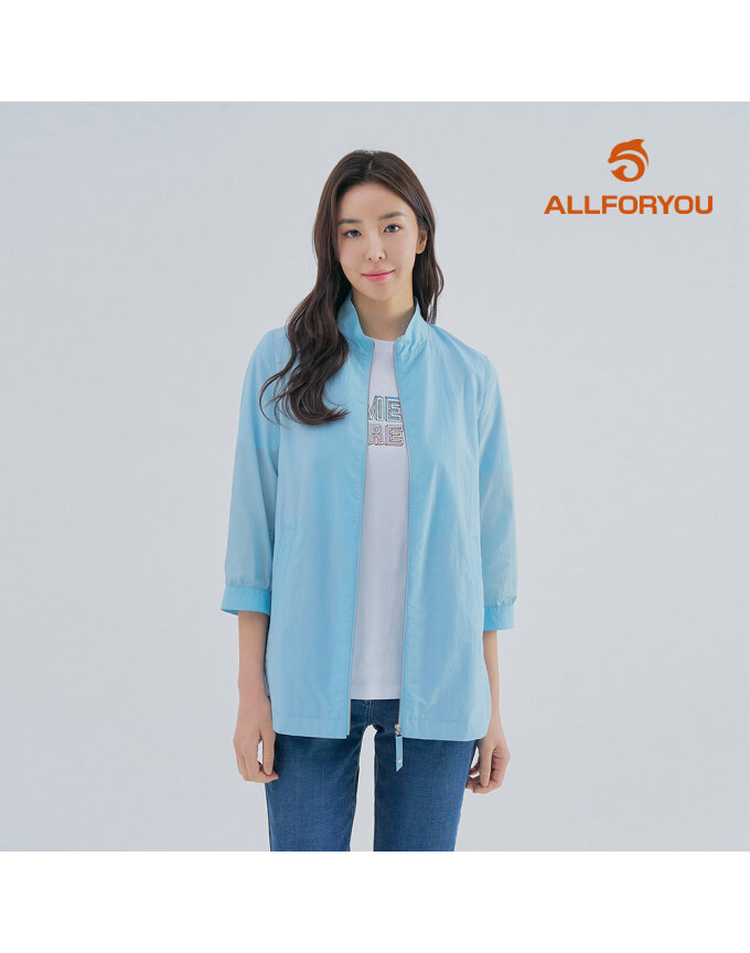 [올포유] [모델착장] 여성 지그재그 자수 포인트 중기장 7부 사파리 점퍼 ALFRM3331-920_G