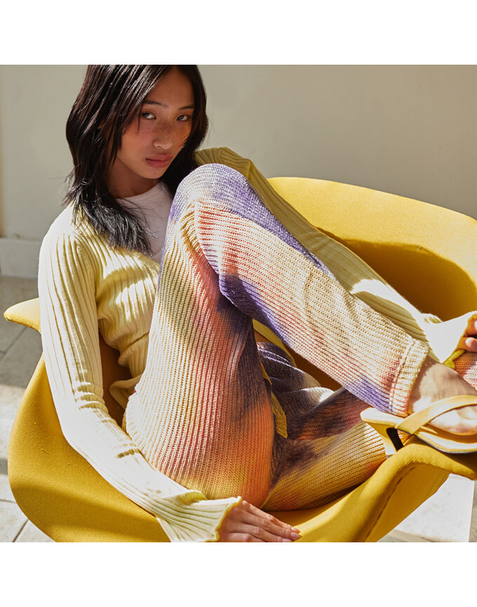TIE-DYE SEMI WIDE KNIT PANTS_T316BT704