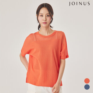 시스루 숄더 반소매 린넨 니트_JACU4-WSL060