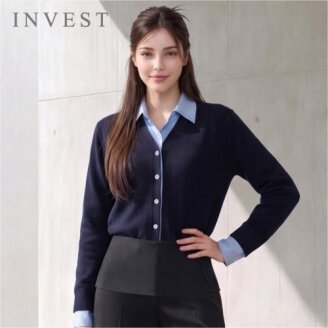 셔츠 레이어드 배색 니트_INI6W1KT2001