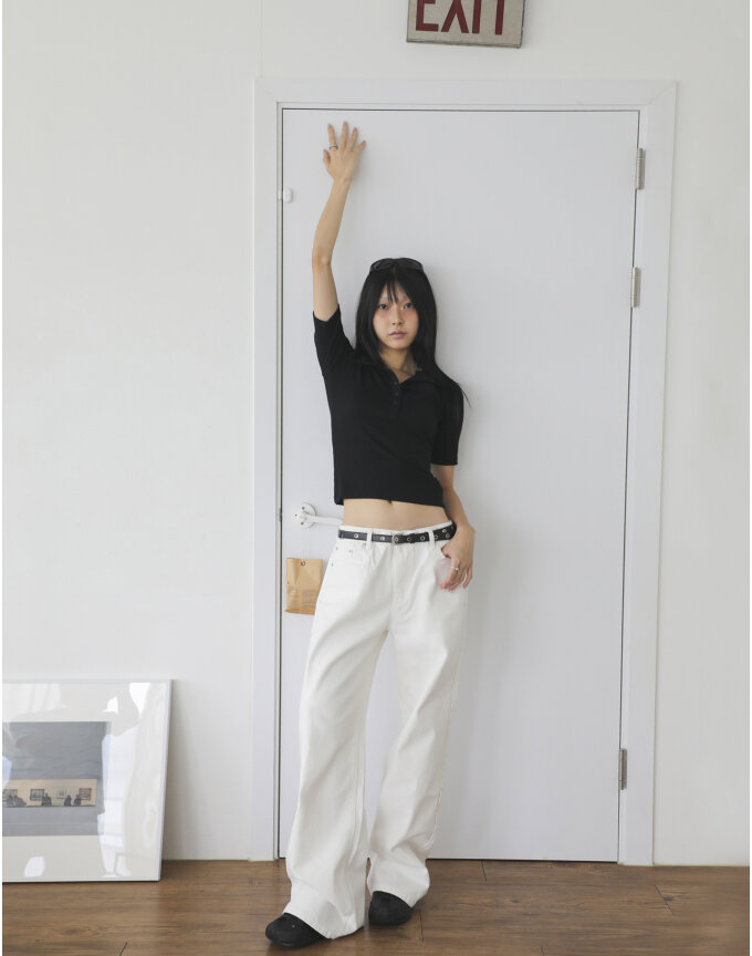 ECRU WIDE COTTON DENIM JEANS_T316DE401