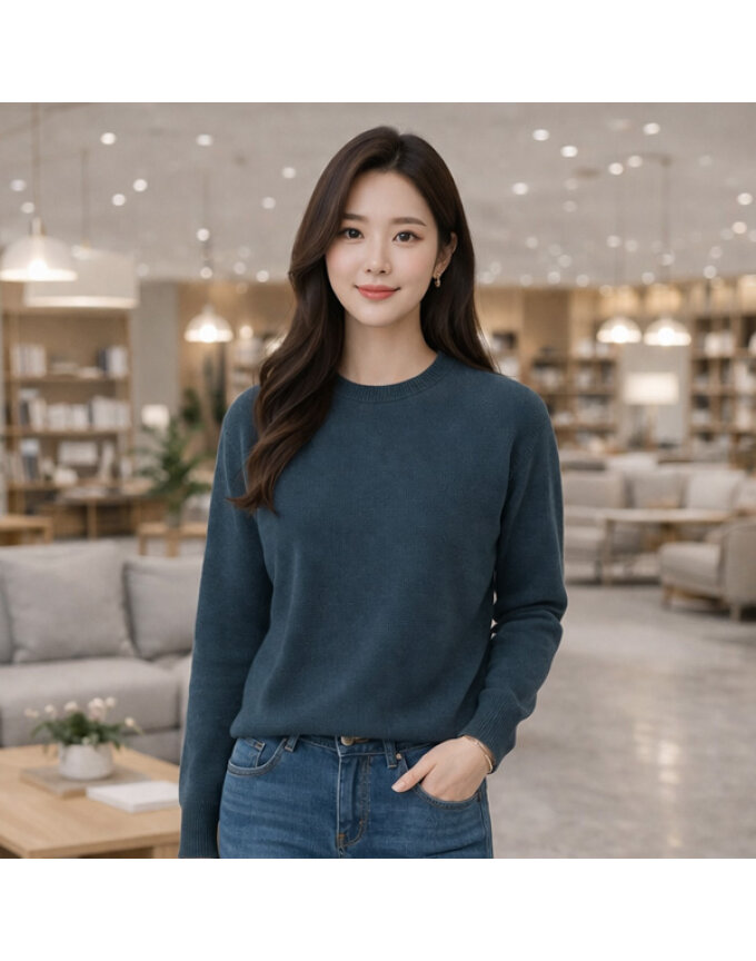 베러댄버디 여자 라운드니트 포근하고따뜻 정전기No맨살착장/선물